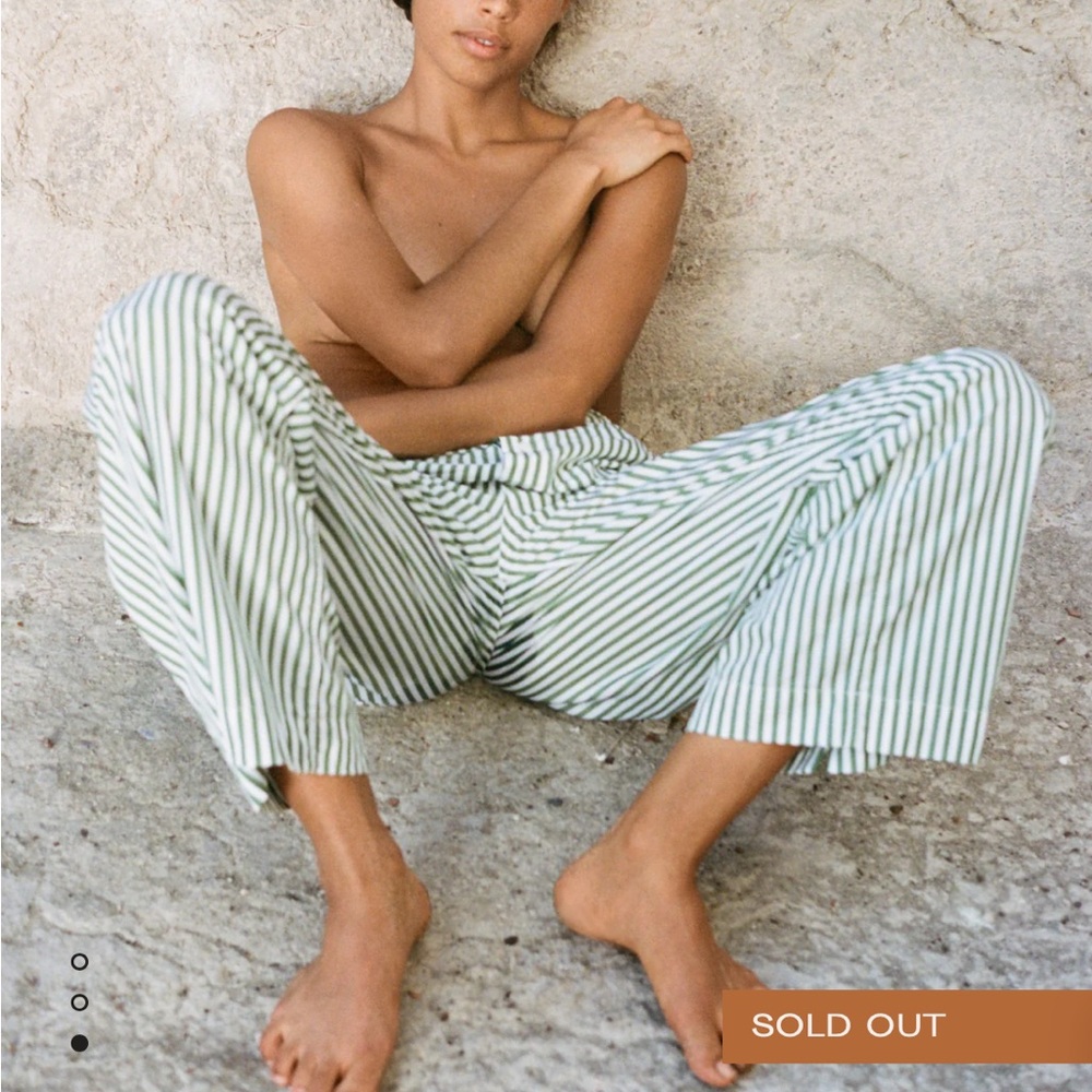 Viral! Comme Si La Boxer Alta, Cotton Poplin Green Martini Stripe Sold Out
